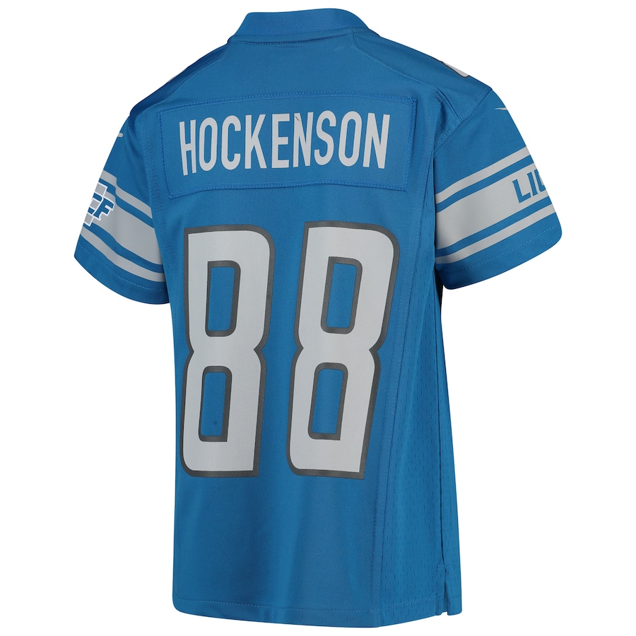 Nike Detroit Lions No88 T.J. Hockenson Blue Throwback Youth Stitched NFL Vapor Untouchable Limited Jersey